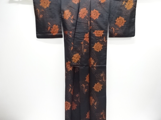  大正ロマン　花模様織り出しお召着物